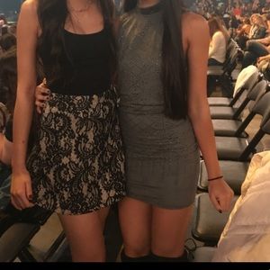 Windsor gray suede embellished bodycon dress small